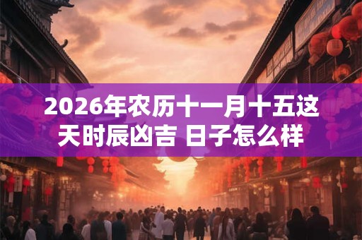 2026年农历十一月十五这天时辰凶吉 日子怎么样
