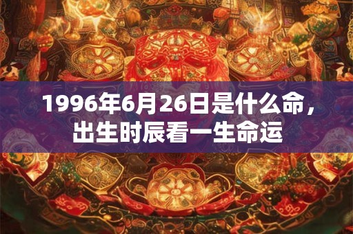 1996年6月26日是什么命,出生时辰看一生命运 1996年6月26日是什么命,出生时辰看一生命运