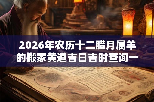 2026年农历十二腊月属羊的搬家黄道吉日吉时查询一览表 2026年农历十二腊月属羊的搬家黄道吉日吉时查询一览表