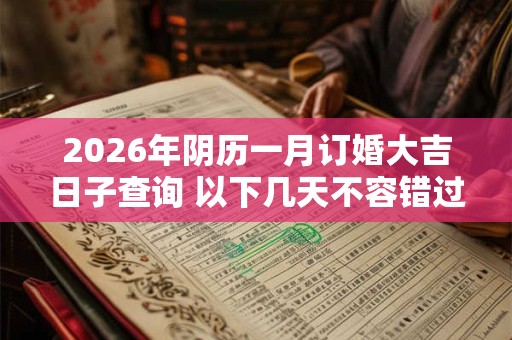 2026年阴历一月订婚大吉日子查询 以下几天不容错过