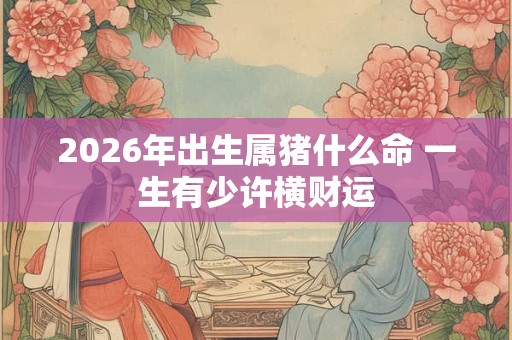 2026年出生属猪什么命 一生有少许横财运 2026年出生属猪什么命 一生有少许横财运