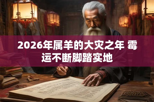 2026年属羊的大灾之年 霉运不断脚踏实地 2026年属羊的大灾之年 霉运不断脚踏实地