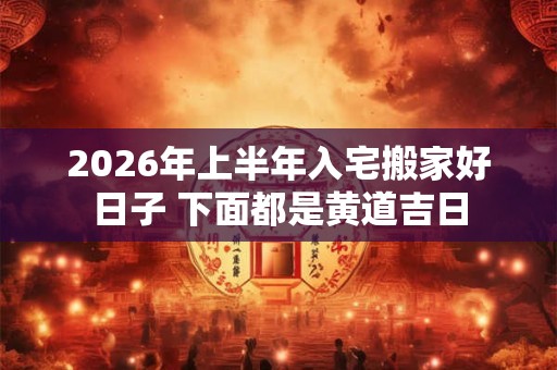 2026年上半年入宅搬家好日子 下面都是黄道吉日 2026年上半年入宅搬家好日子 下面都是黄道吉日