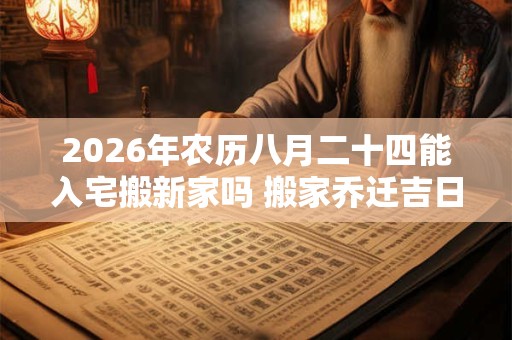 2026年农历八月二十四能入宅搬新家吗 搬家乔迁吉日选择