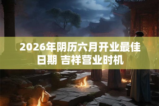 2026年阴历六月开业最佳日期 吉祥营业时机