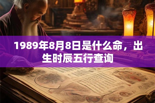 1989年8月8日是什么命,出生时辰五行查询 1989年8月8日是什么命,出生时辰五行查询