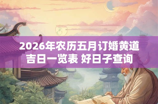 2026年农历五月订婚黄道吉日一览表 好日子查询