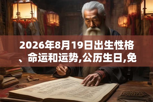 2026年8月19日出生性格、命运和运势,公历生日,免费算命