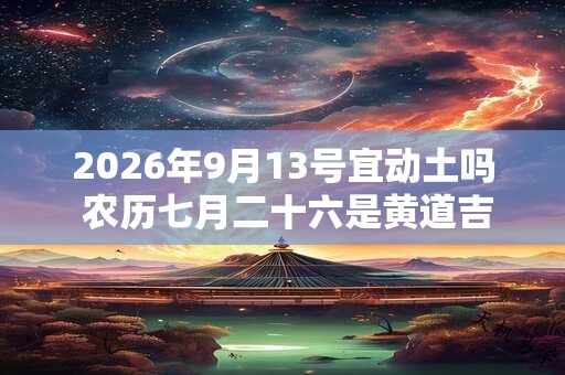2026年9月13号宜动土吗 农历七月二十六是黄道吉日吗 2026年9月13号宜动土吗 农历七月二十六是黄道吉日吗
