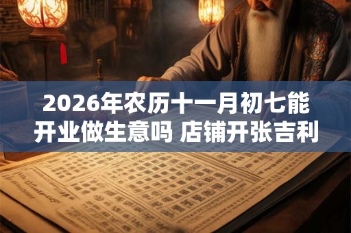 2026年农历十一月初七能开业做生意吗 店铺开张吉利吗