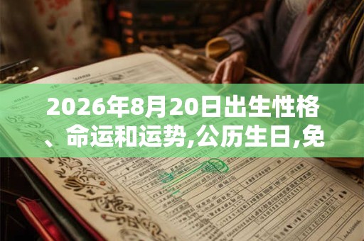 2026年8月20日出生性格、命运和运势,公历生日,免费算命 2026年8月20日出生性格、命运和运势,公历生日,免费算命