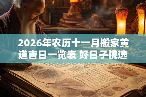 2026年农历十一月搬家黄道吉日一览表 好日子挑选看八字