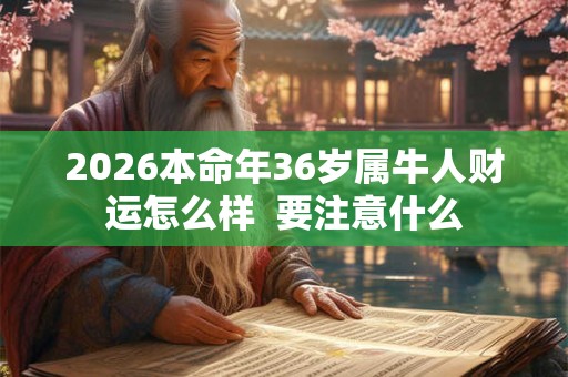 2026本命年36岁属牛人财运怎么样  要注意什么