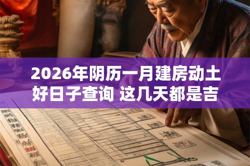 2026年阴历一月建房动土好日子查询 这几天都是吉日 2026年阴历一月建房动土好日子查询 这几天都是吉日