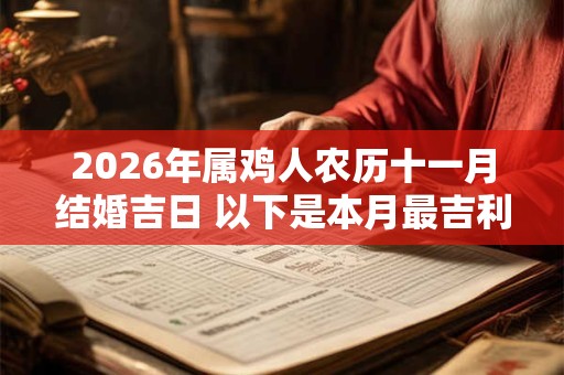 2026年属鸡人农历十一月结婚吉日 以下是本月最吉利的嫁娶日 2026年属鸡人农历十一月结婚吉日 以下是本月最吉利的嫁娶日