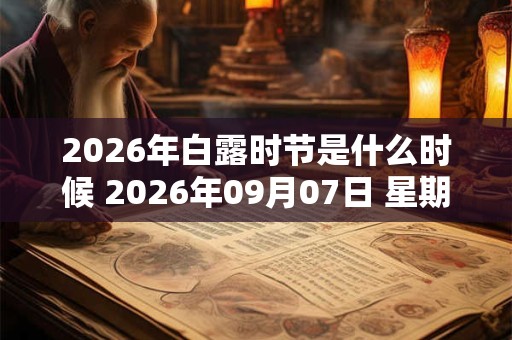 2026年白露时节是什么时候 2026年09月07日 星期一