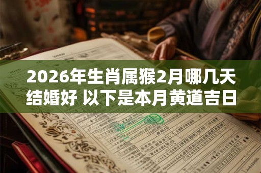 2026年生肖属猴2月哪几天结婚好 以下是本月黄道吉日 2026年生肖属猴2月哪几天结婚好 以下是本月黄道吉日