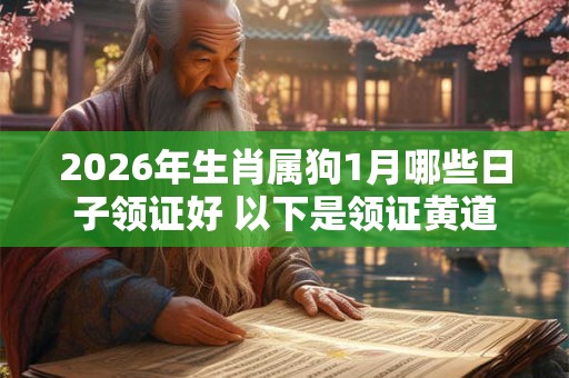 2026年生肖属狗1月哪些日子领证好 以下是领证黄道吉日 2026年生肖属狗1月哪些日子领证好 以下是领证黄道吉日