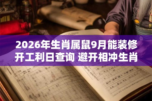 2026年生肖属鼠9月能装修开工利日查询 避开相冲生肖