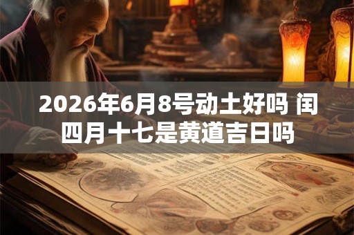 2026年6月8号动土好吗 闰四月十七是黄道吉日吗 2026年6月8号动土好吗 闰四月十七是黄道吉日吗