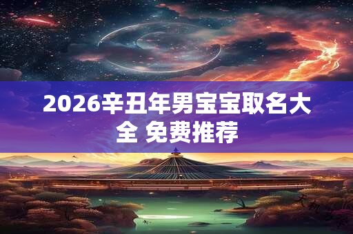 2026辛丑年男宝宝取名大全 免费推荐