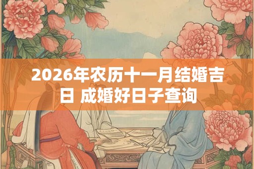 2026年农历十一月结婚吉日 成婚好日子查询