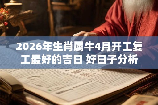 2026年生肖属牛4月开工复工最好的吉日 好日子分析 2026年生肖属牛4月开工复工最好的吉日 好日子分析