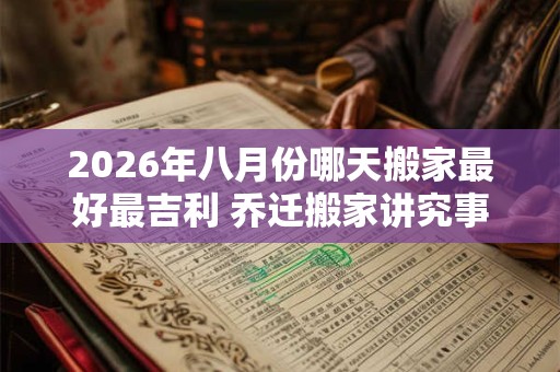2026年八月份哪天搬家最好最吉利 乔迁搬家讲究事项 2026年八月份哪天搬家最好最吉利 乔迁搬家讲究事项