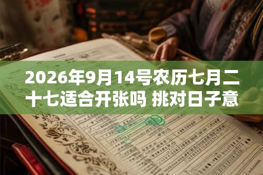 2026年9月14号农历七月二十七适合开张吗 挑对日子意好 2026年9月14号农历七月二十七适合开张吗 挑对日子意好
