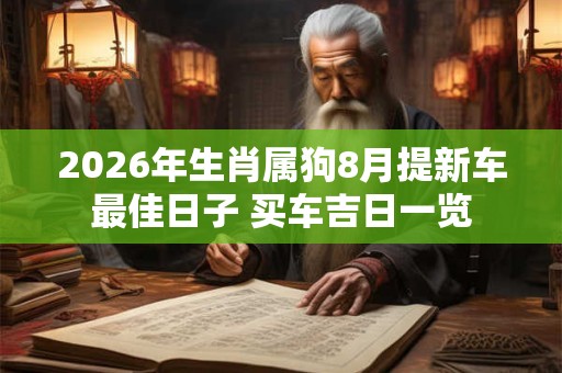 2026年生肖属狗8月提新车最佳日子 买车吉日一览 2026年生肖属狗8月提新车最佳日子 买车吉日一览