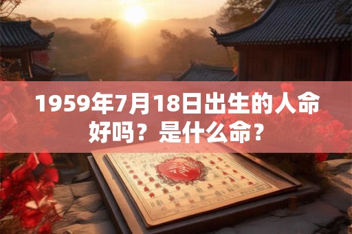 1959年7月18日出生的人命好吗?是什么命? 1959年7月18日出生的人命好吗?是什么命?