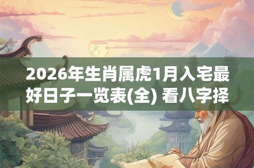 2026年生肖属虎1月入宅最好日子一览表(全) 看八字择吉日 2026年生肖属虎1月入宅最好日子一览表(全) 看八字择吉日