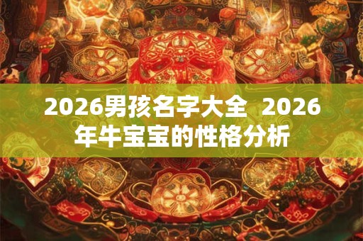 2026男孩名字大全 2026年牛宝宝的性格分析 2026男孩名字大全 2026年牛宝宝的性格分析