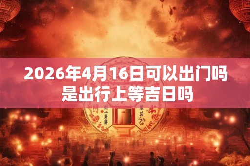 2026年4月16日可以出门吗 是出行上等吉日吗 2026年4月16日可以出门吗 是出行上等吉日吗