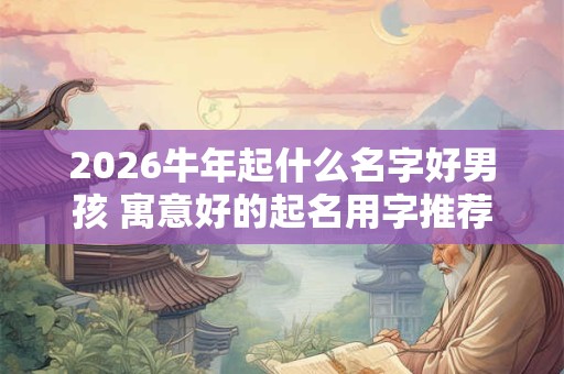 2026牛年起什么名字好男孩 寓意好的起名用字推荐