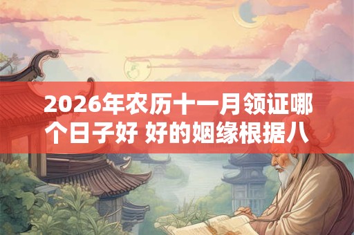 2026年农历十一月领证哪个日子好 好的姻缘根据八字选日子 2026年农历十一月领证哪个日子好 好的姻缘根据八字选日子