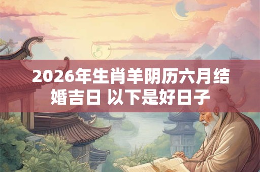 2026年生肖羊阴历六月结婚吉日 以下是好日子 2026年生肖羊阴历六月结婚吉日 以下是好日子