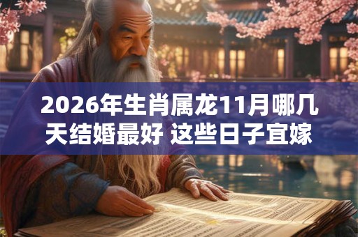 2026年生肖属龙11月哪几天结婚最好 这些日子宜嫁娶 2026年生肖属龙11月哪几天结婚最好 这些日子宜嫁娶