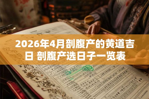 2026年4月剖腹产的黄道吉日 剖腹产选日子一览表