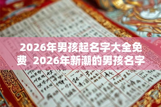 2026年男孩起名字大全免费  2026年新潮的男孩名字推荐