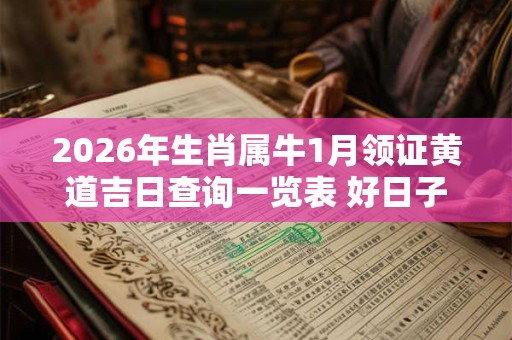 2026年生肖属牛1月领证黄道吉日查询一览表 好日子选择看八字 2026年生肖属牛1月领证黄道吉日查询一览表 好日子选择看八字