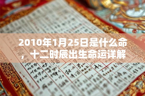 2010年1月25日是什么命，十二时辰出生命运详解