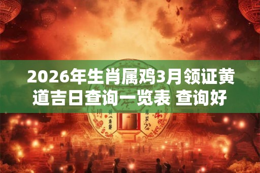 2026年生肖属鸡3月领证黄道吉日查询一览表 查询好日子看八字