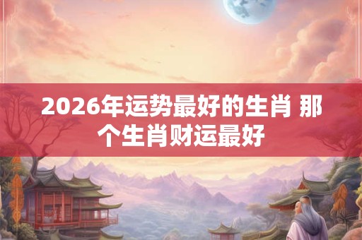 2026年运势最好的生肖 那个生肖财运最好