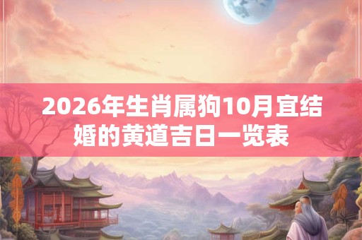 2026年生肖属狗10月宜结婚的黄道吉日一览表