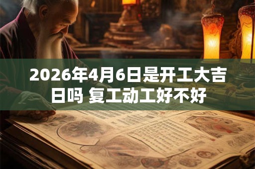 2026年4月6日是开工大吉日吗 复工动工好不好
