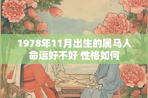 1978年11月出生的属马人命运好不好 性格如何