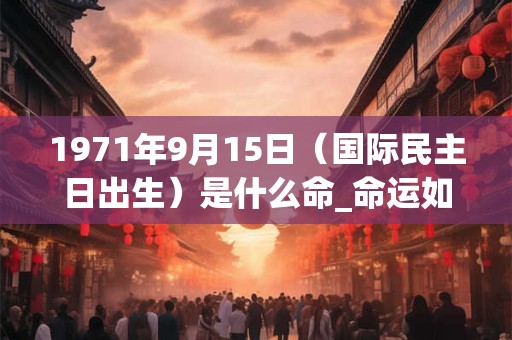 1971年9月15日（国际民主日出生）是什么命_命运如何