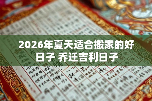 2026年夏天适合搬家的好日子 乔迁吉利日子 2026年夏天适合搬家的好日子 乔迁吉利日子