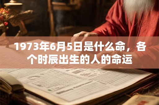 1973年6月5日是什么命，各个时辰出生的人的命运